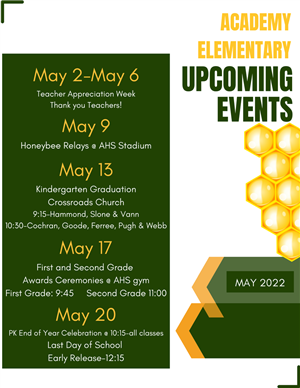 AES May Events - contact campus for more information